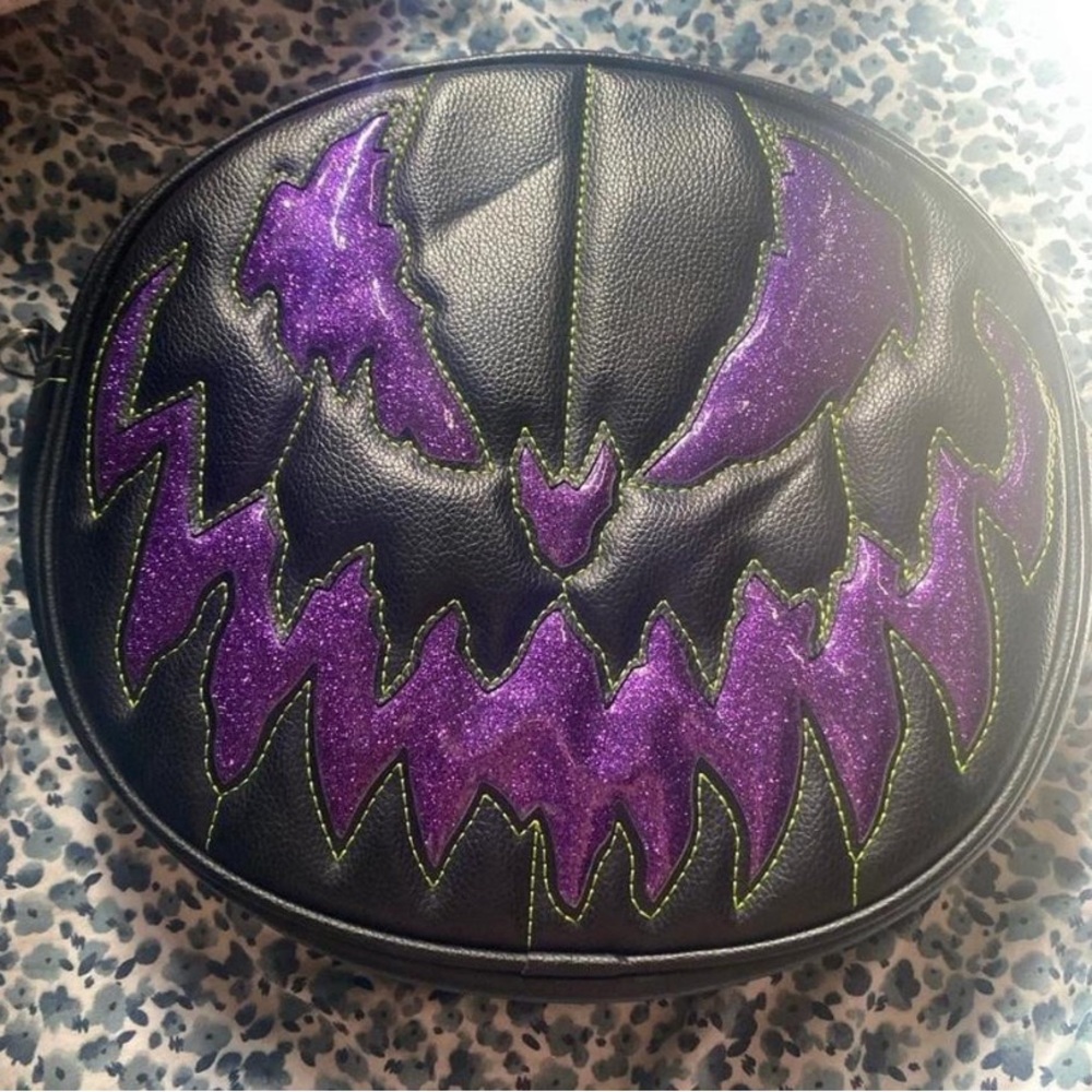 Loungefly Black and Purple Shoulder Bag